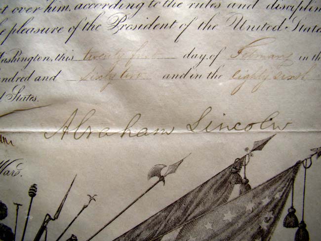 A fine framed Abraham Lincoln signed Civil War military commission dated Feb. 21, 1862 — image 2